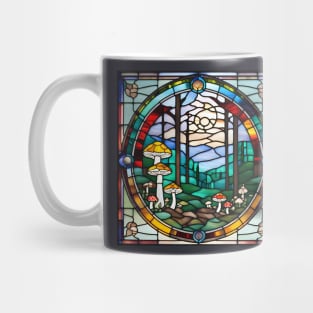 Diverse Mushroom Forest Stained Glass Mug